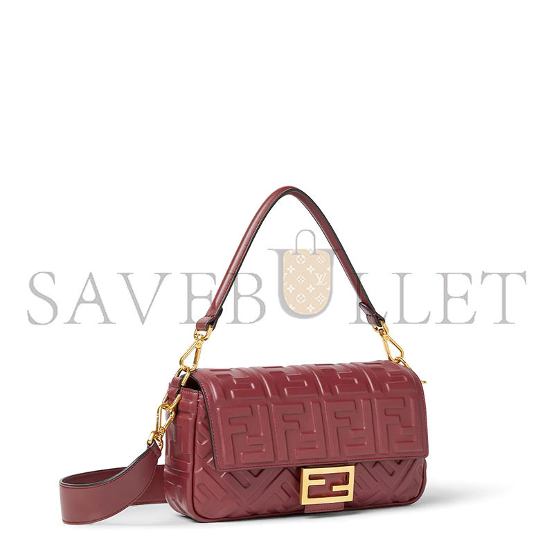 F**di baguette burgundy leather bag 8br600at57f1cgf (27*15*6cm)